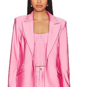 Good American Sorority Pink Blazer Corset Pants Small sz 4